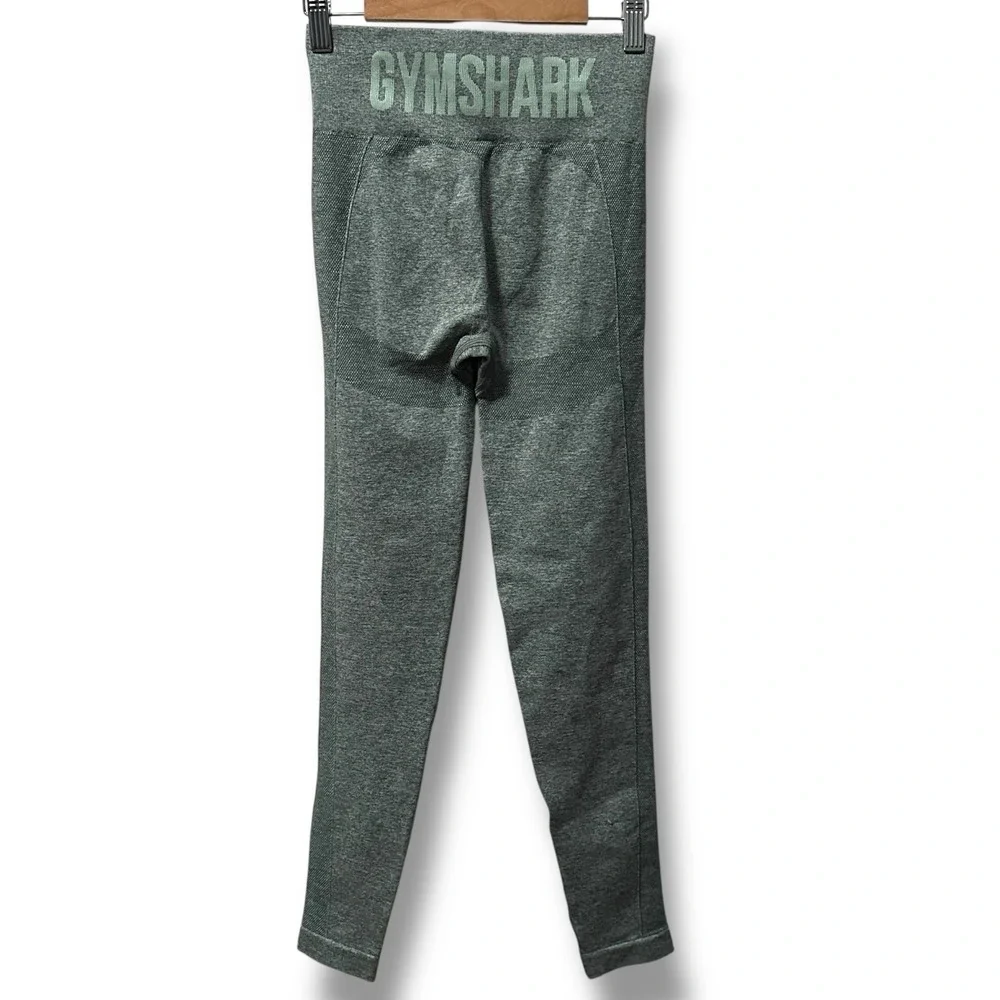 Gymshark Green Flex High‎ Waist Leggings S Athleisure Gym Yoga Workout - Picture 2 of 9